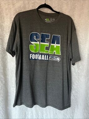Leslie Jordan Men's Gray SEA Football Graphic Short Sleeve Tee
